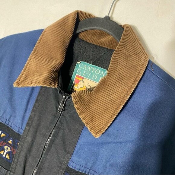 Vintage Canyon Guide Outfitters Black Blue Jacket Coat S - Picture 7 of 16